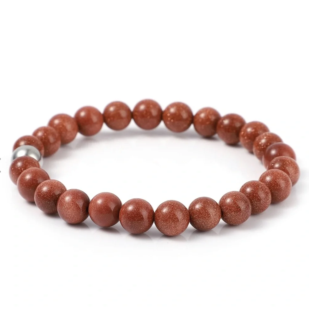 Sandstone Beaded Stretch Bracelet and Watch